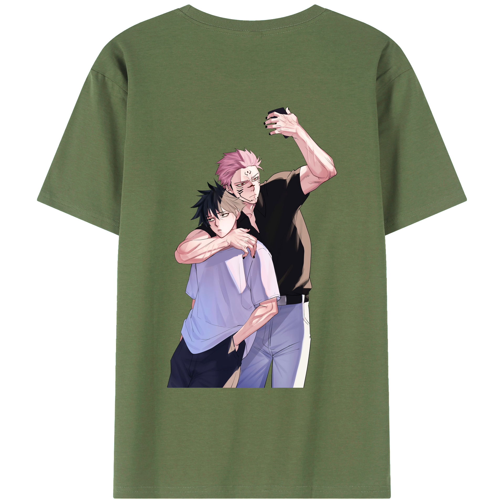 （画像用） 呪術廻戦 Jujutsu Kaisen 綿100％ メンズ半袖Tシャツ（バックプリント） 通気性